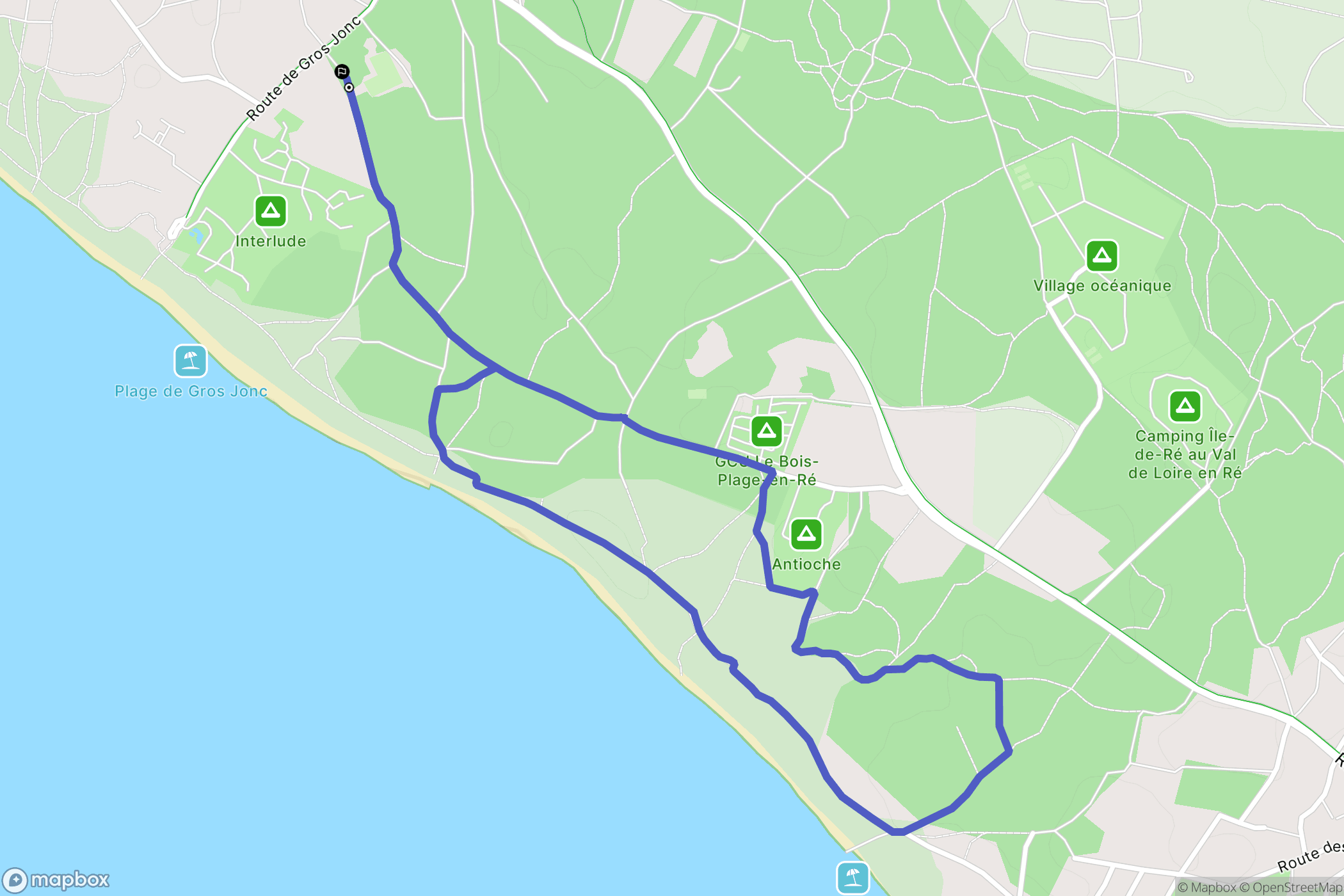 Le Bois-Plage-en-Ré : carte du parcours de randonnée - France