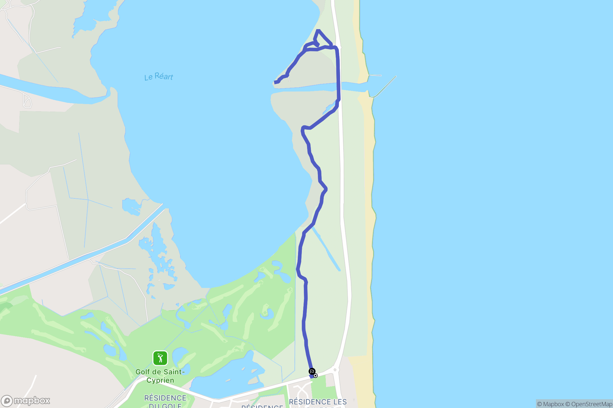Saint Cyprien : carte du parcours de randonnée - France
