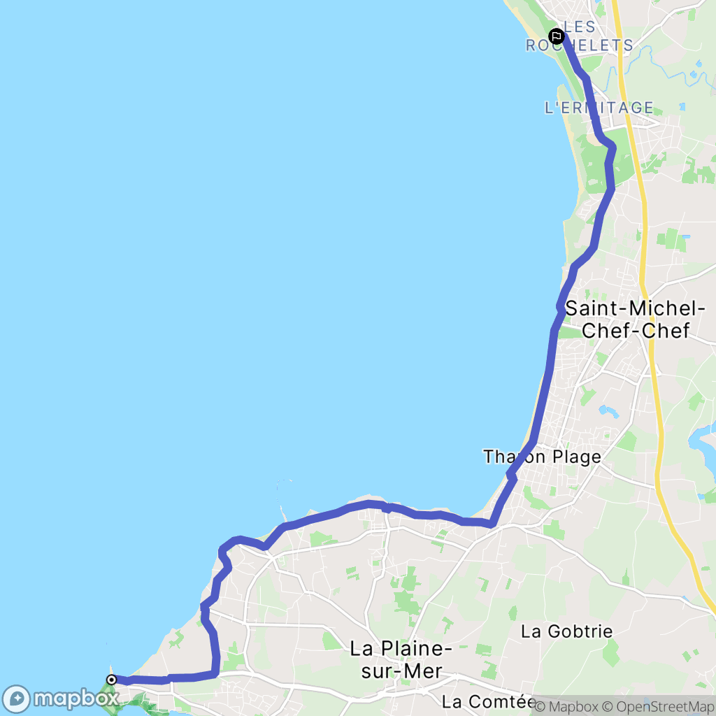 Préfailles : carte du parcours de randonnée - France