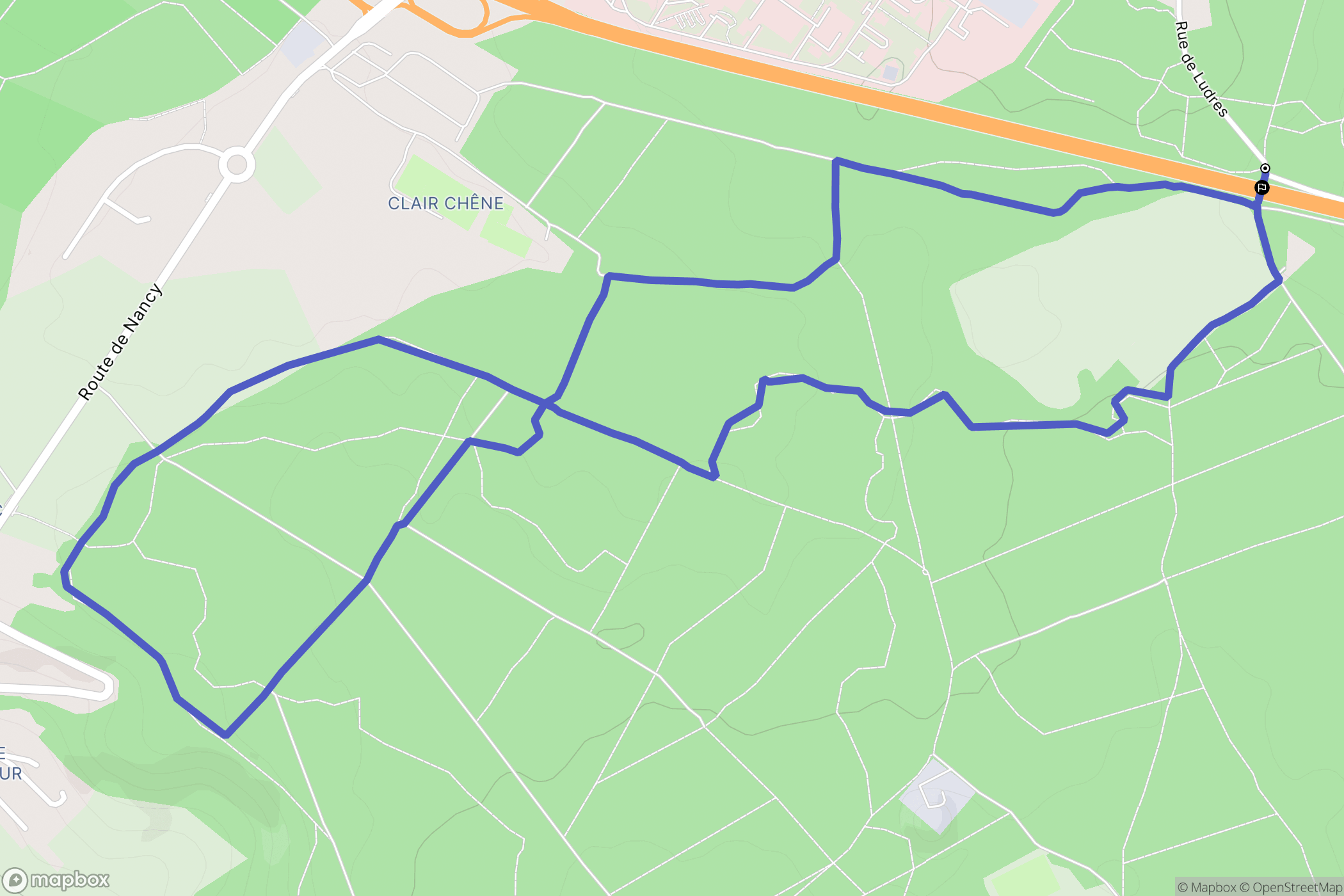 Houdemont : carte du parcours de randonnée - France