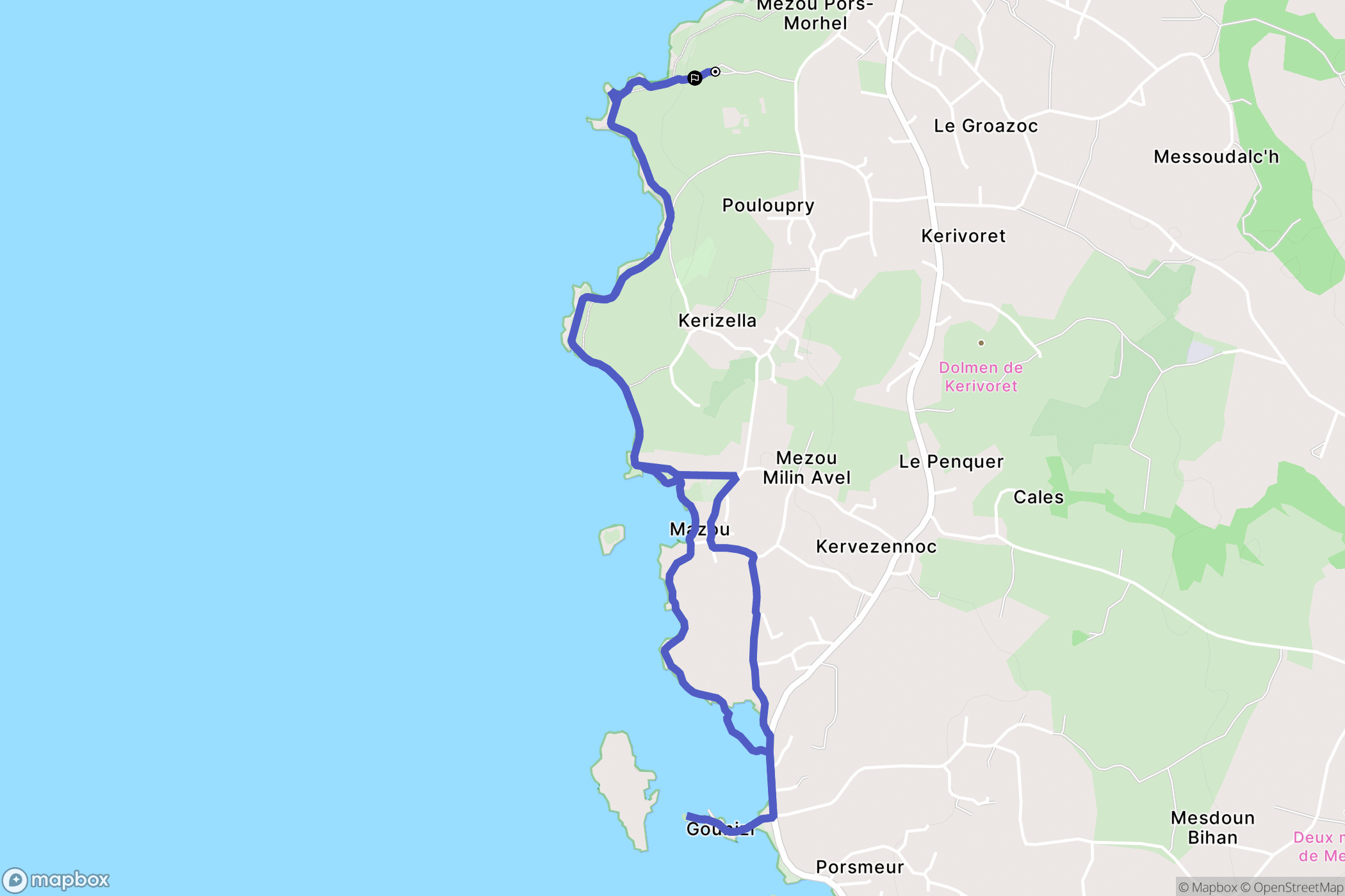 Porspoder : carte du parcours de randonnée - France