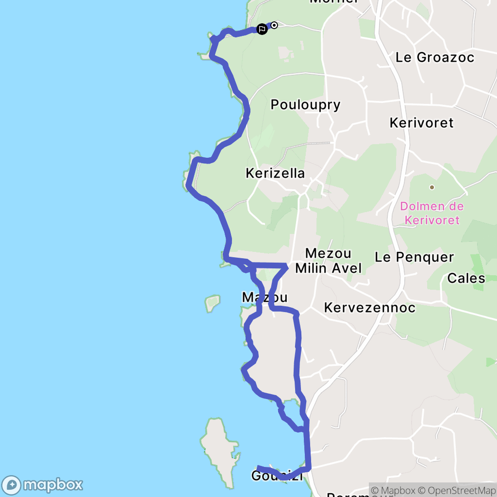 Porspoder : carte du parcours de randonnée - France