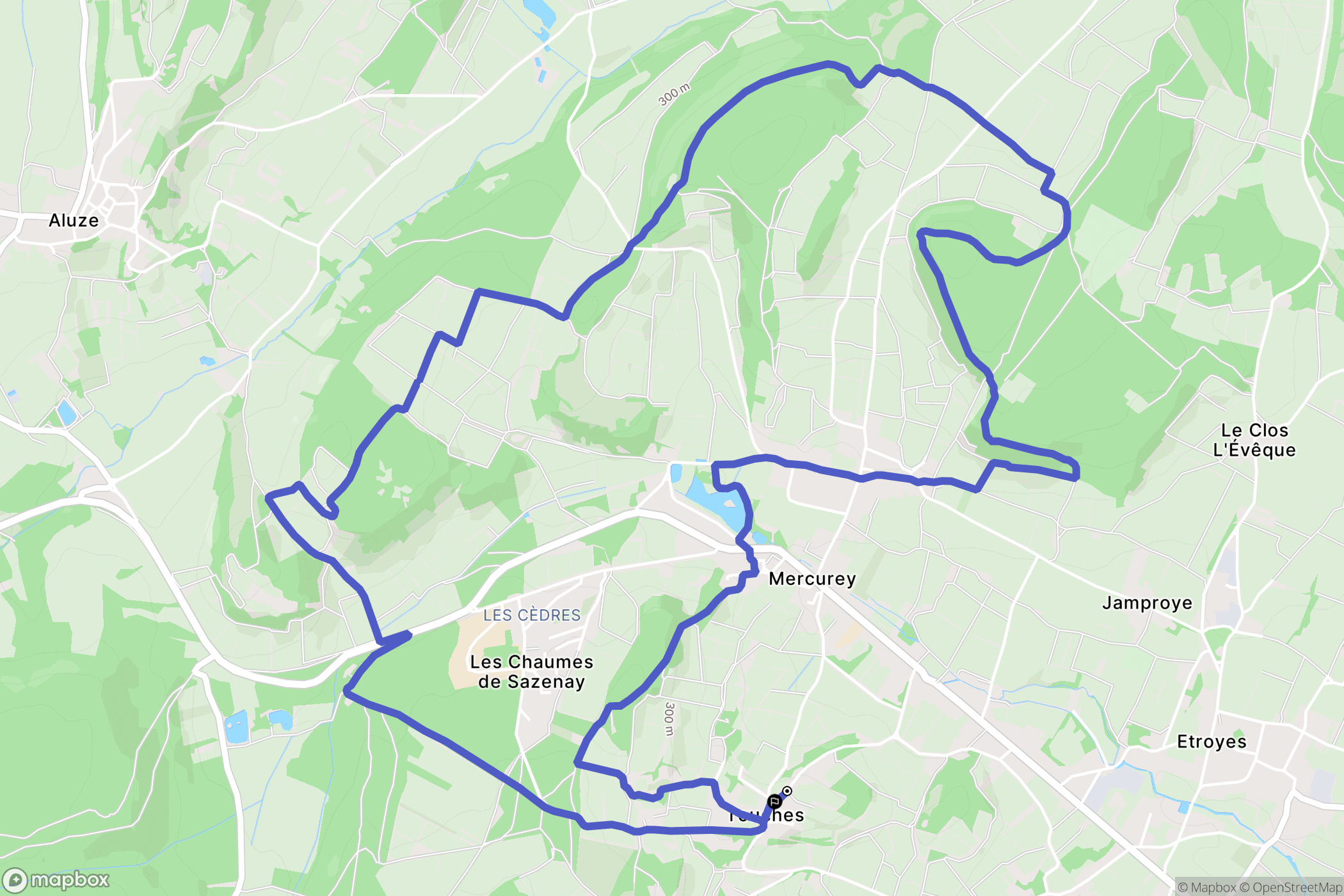 Mercurey : carte du parcours de randonnée - France