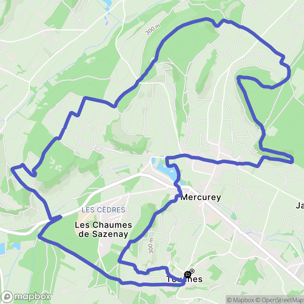 Mercurey : carte du parcours de randonnée - France