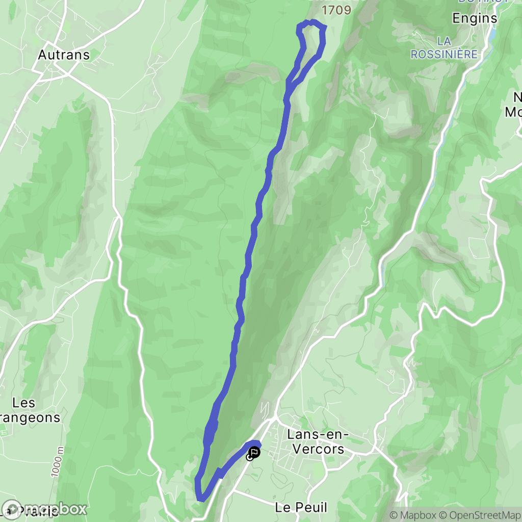 Lans-en-Vercors : carte du parcours de randonnée - France