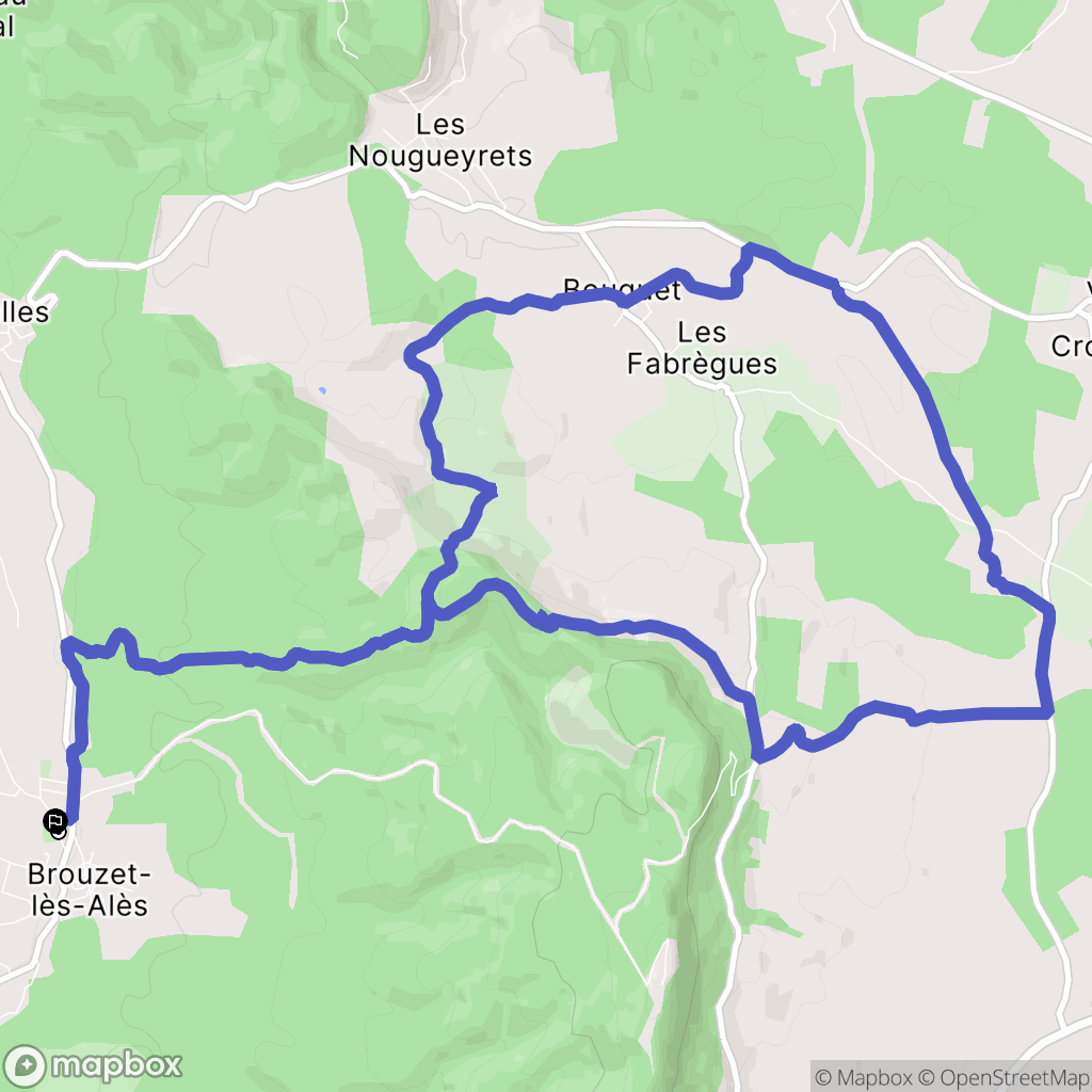 Brouzet-lès-Alès : carte du parcours de randonnée - France