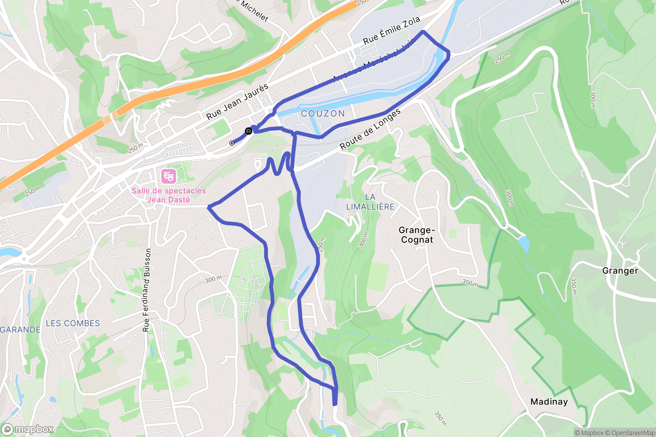 Rive-de-Gier : carte du parcours de randonnée - France