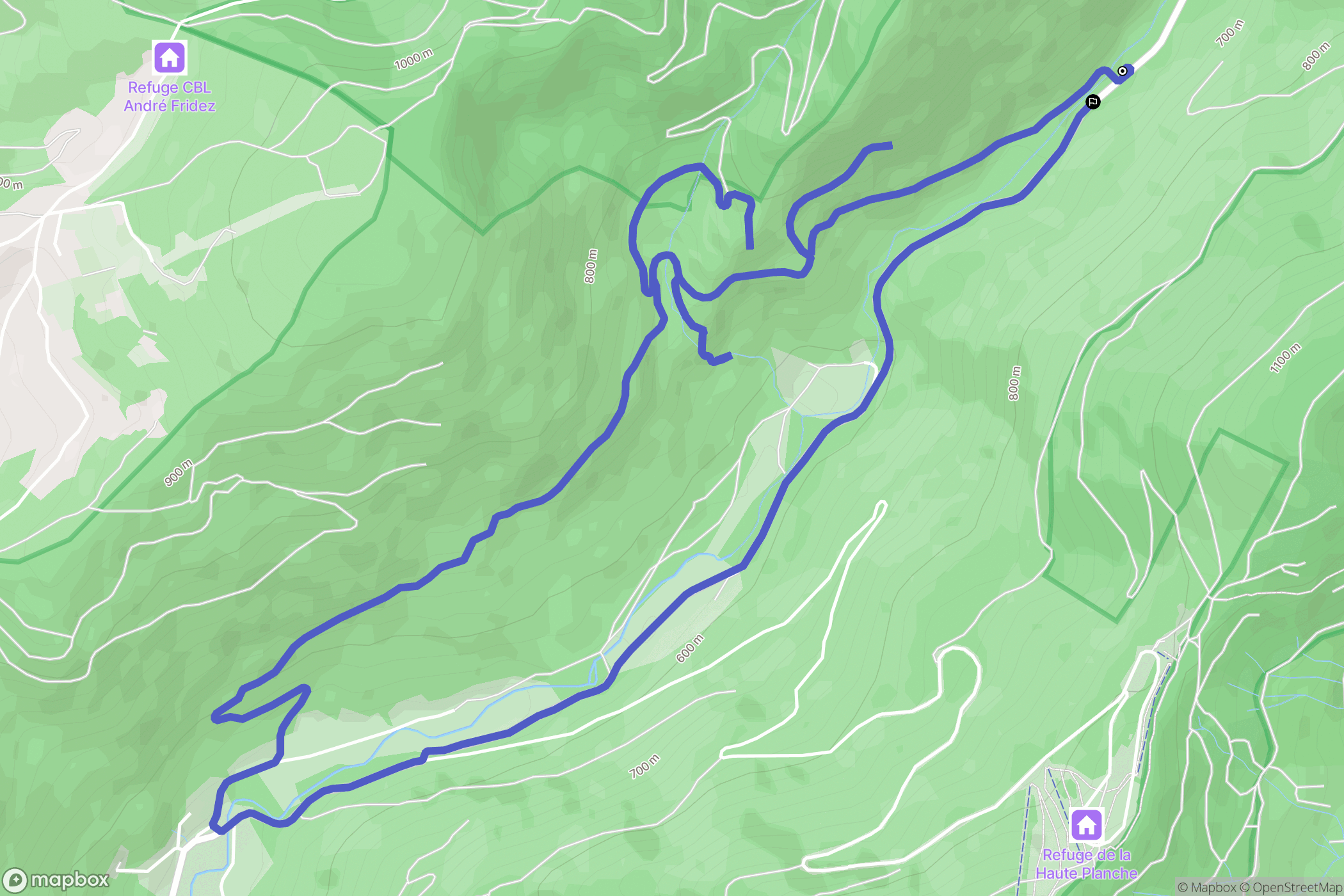 Plancher-les-Mines : carte du parcours de randonnée - France