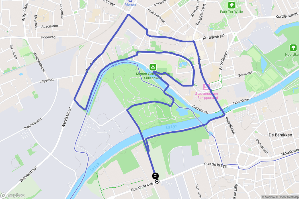 Halluin : carte du parcours de randonnée - France