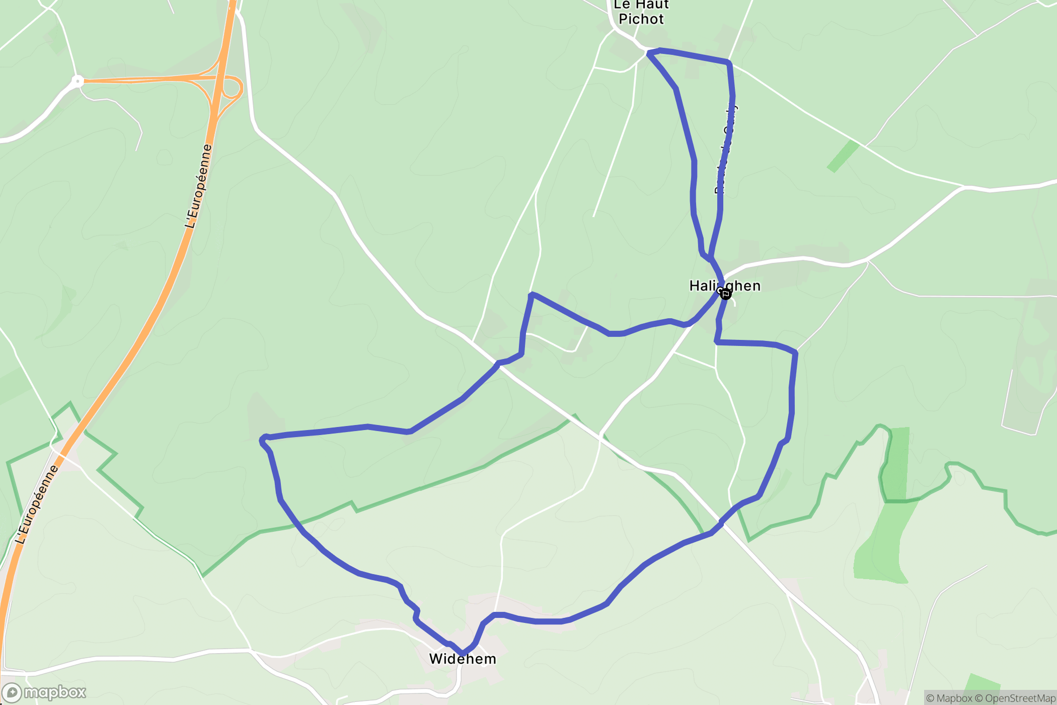 Halinghen : carte du parcours de randonnée - France