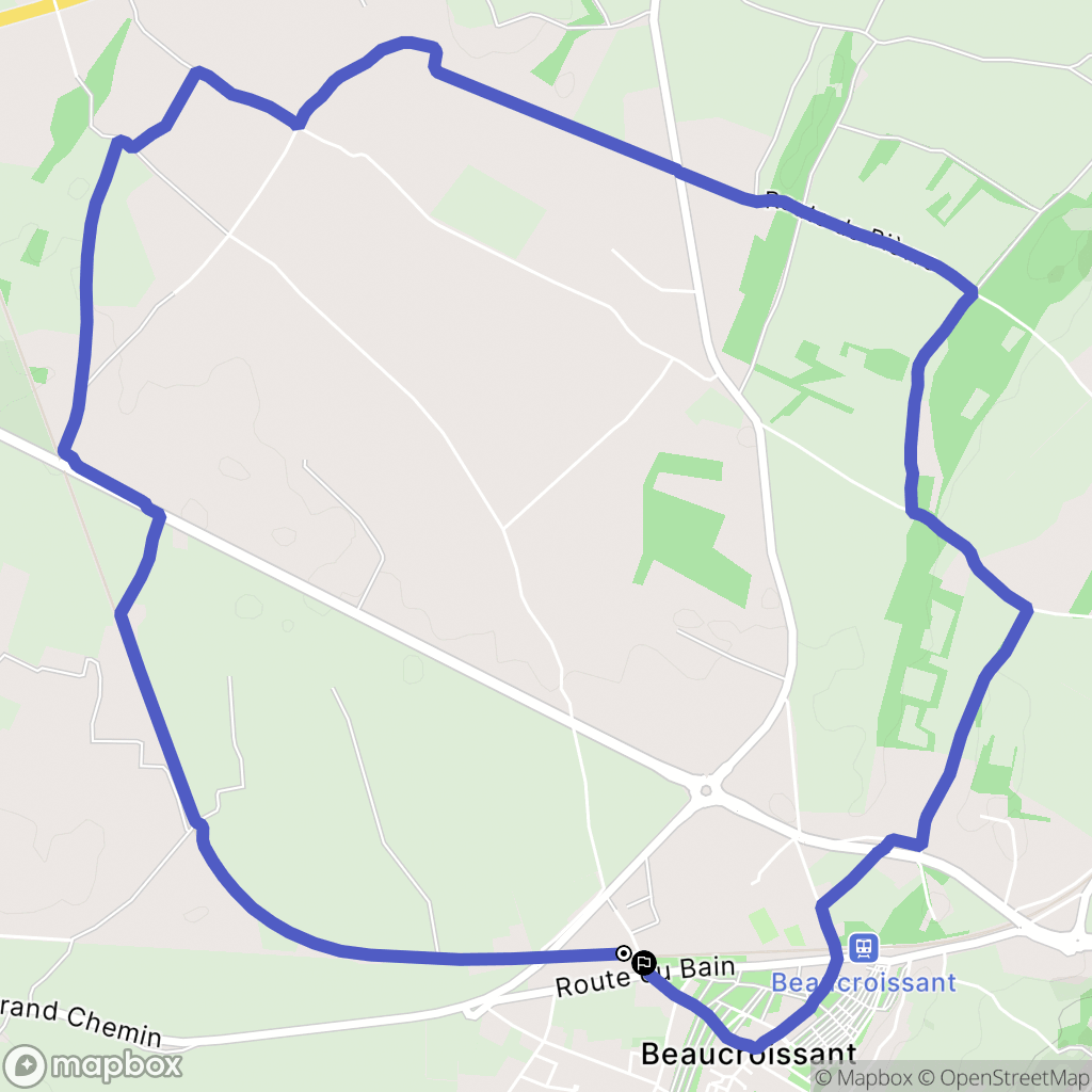 Beaucroissant : carte du parcours de randonnée - France