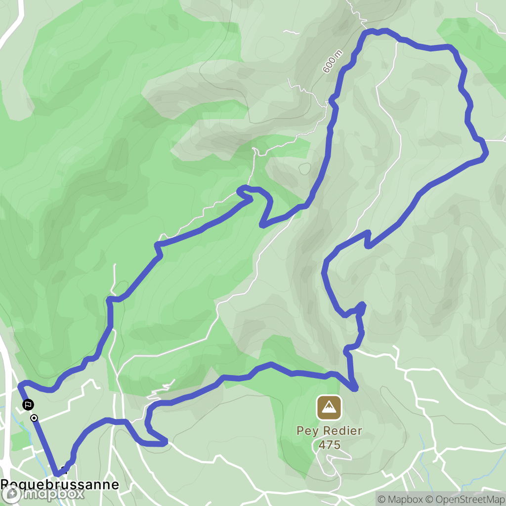 La Roquebrussanne : carte du parcours de randonnée - France