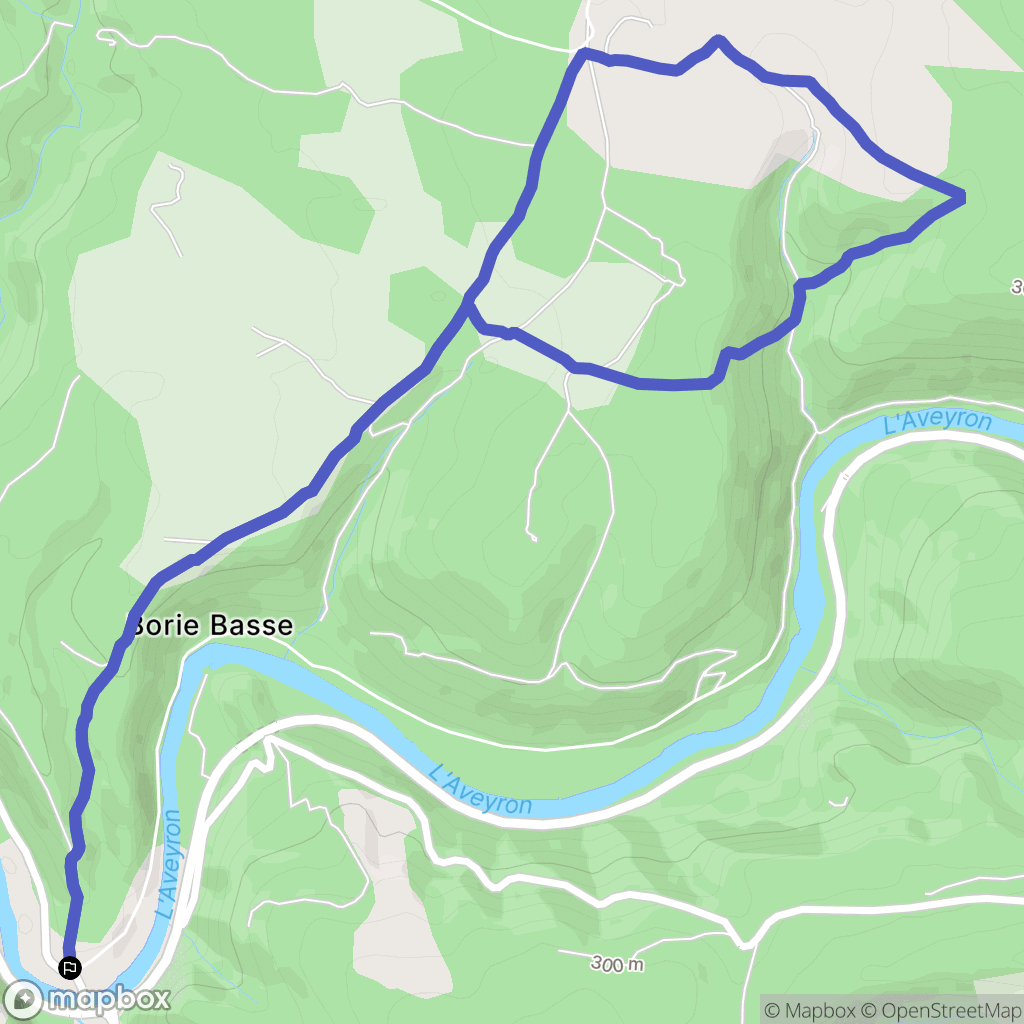 Bruniquel : carte du parcours de randonnée - France