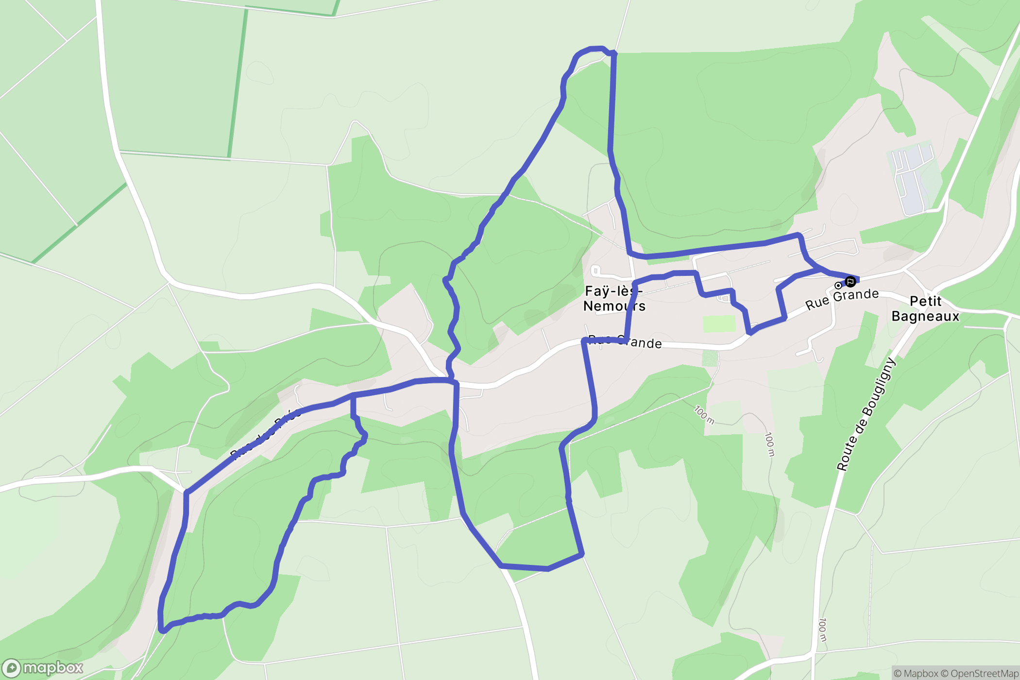Faÿ-lès-Nemours : carte du parcours de randonnée - France
