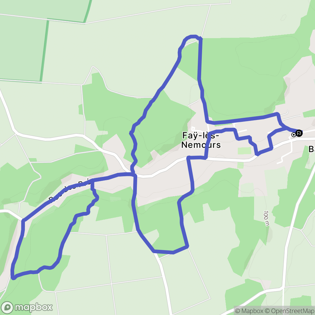 Faÿ-lès-Nemours : carte du parcours de randonnée - France