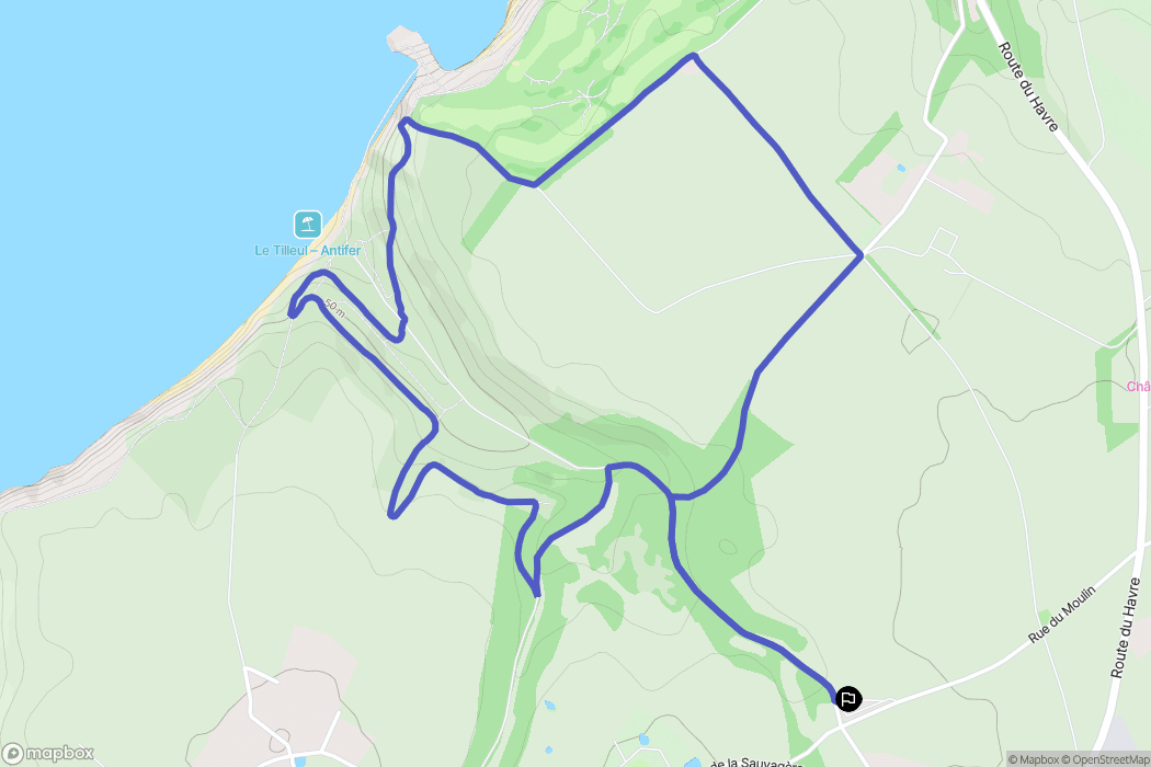 Le Tilleul : carte du parcours de randonnée - France