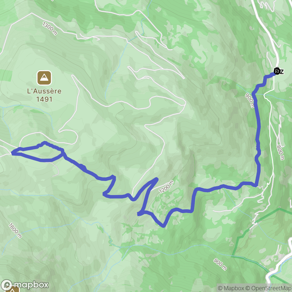 Uz : carte du parcours de randonnée - France