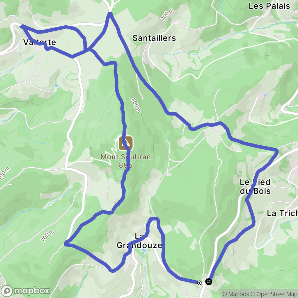 Claveisolles : carte du parcours de randonnée - France