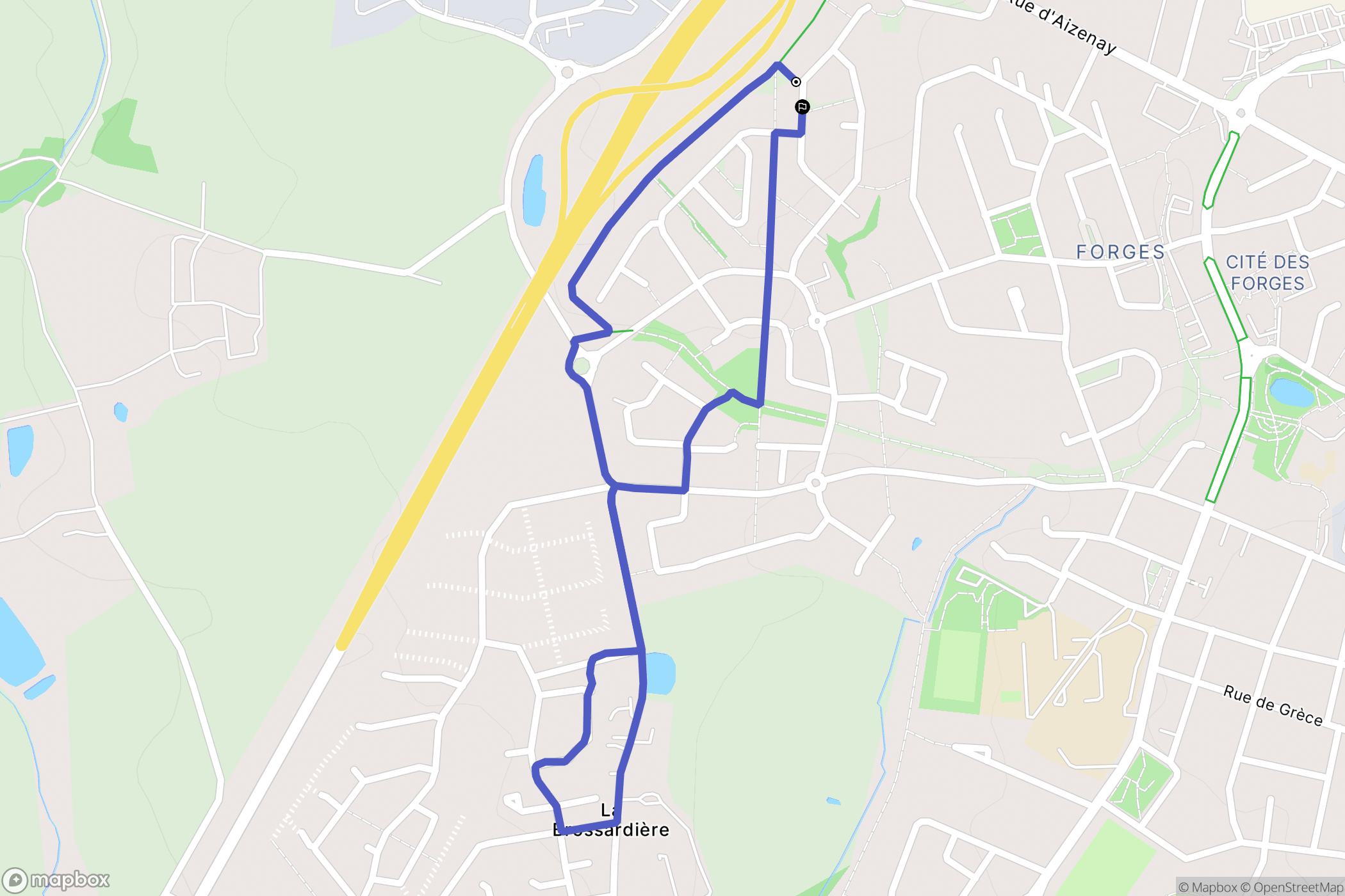 La Roche-sur-Yon : carte du parcours de randonnée - France