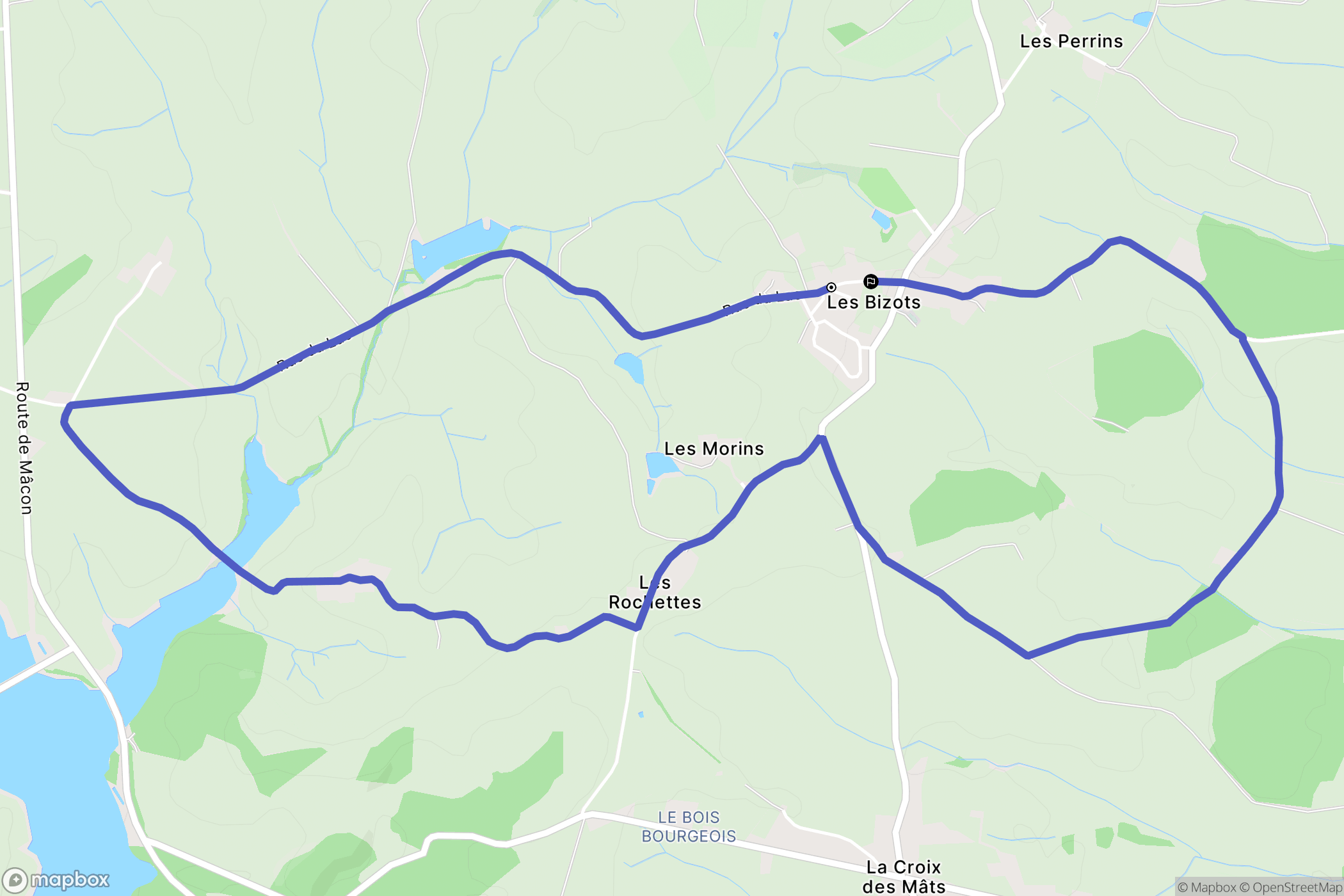 Les Bizots : carte du parcours de randonnée - France