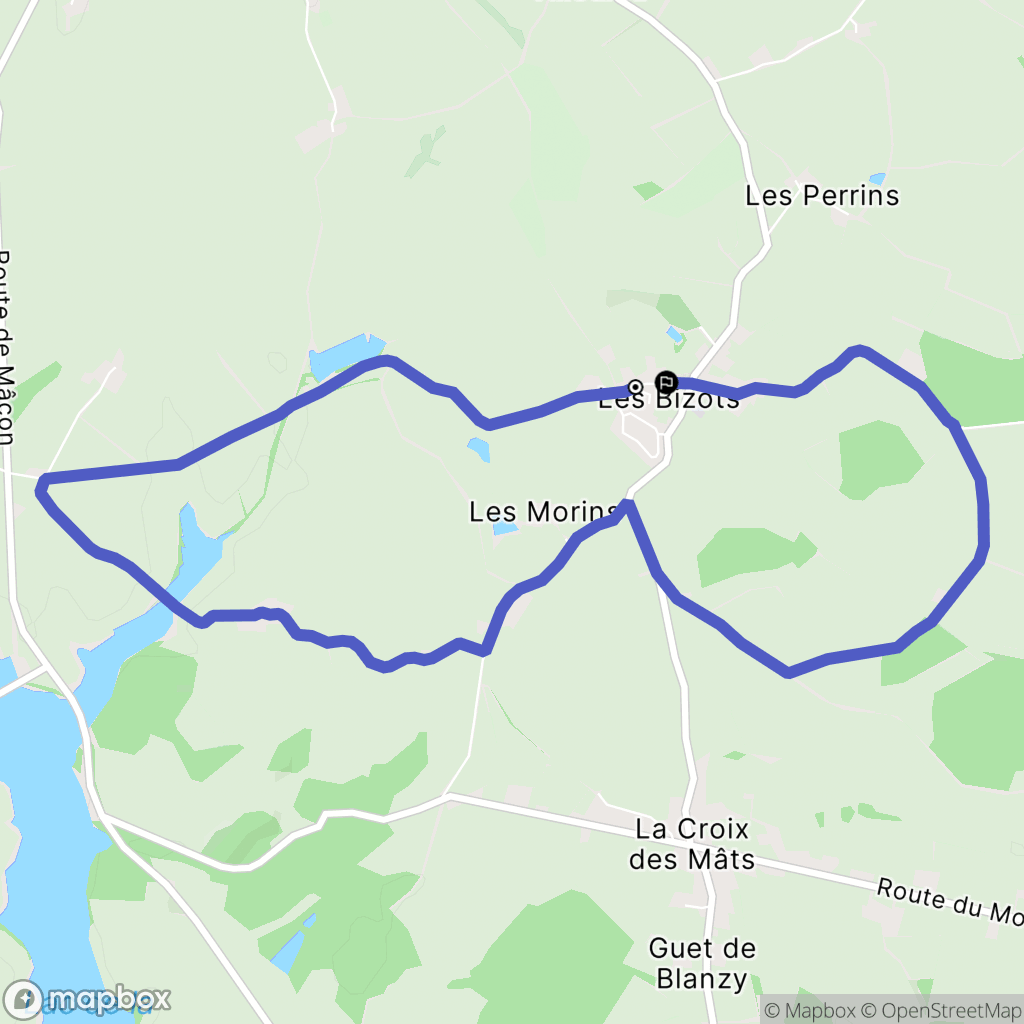 Les Bizots : carte du parcours de randonnée - France