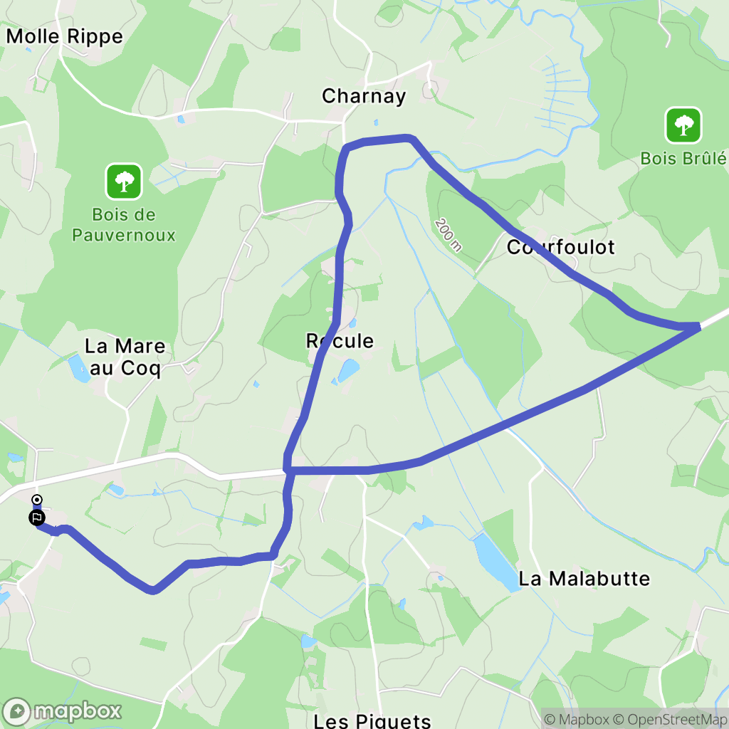 Montpont-en-Bresse : carte du parcours de randonnée - France