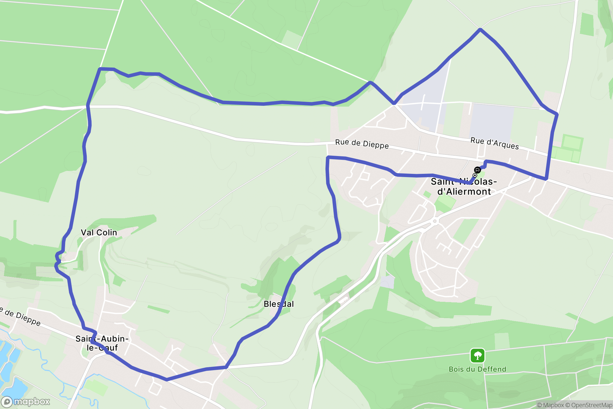Saint Nicolas d'Allermont : carte du parcours de randonnée - France
