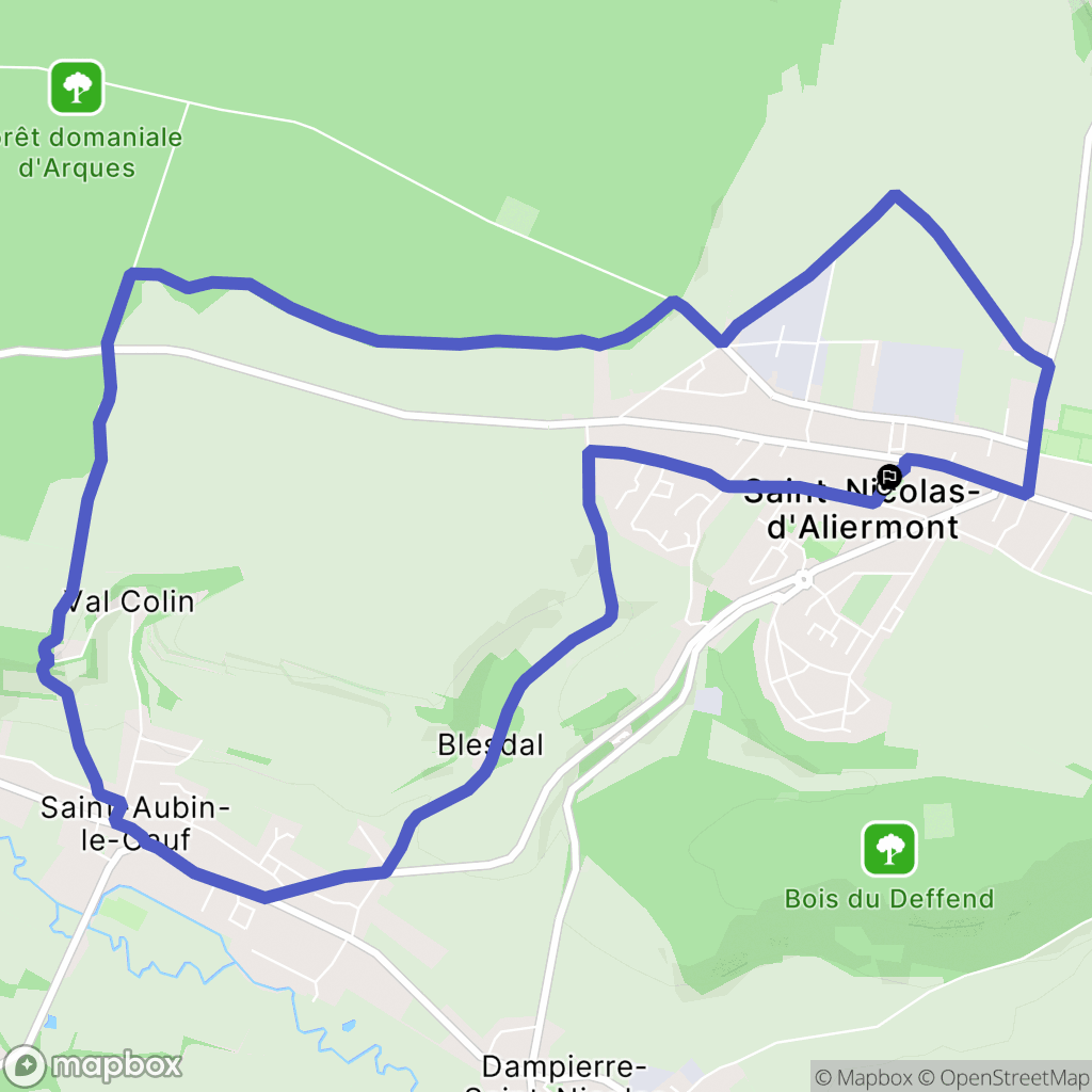 Saint Nicolas d'Allermont : carte du parcours de randonnée - France