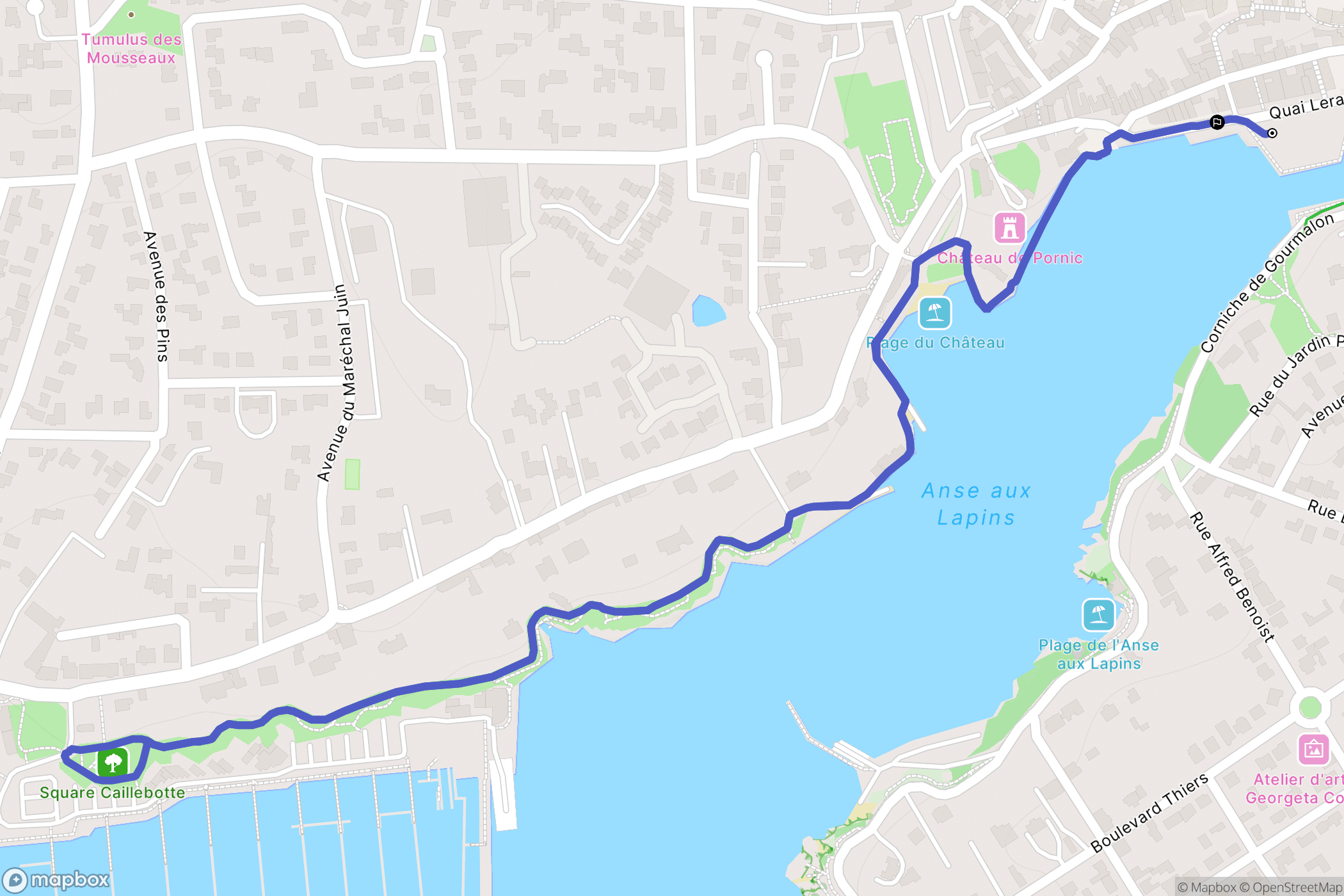 Pornic : carte du parcours de randonnée - France