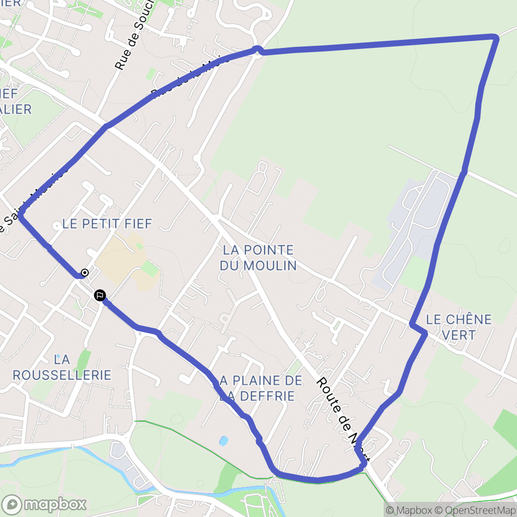 Aiffres : carte du parcours de randonnée - France