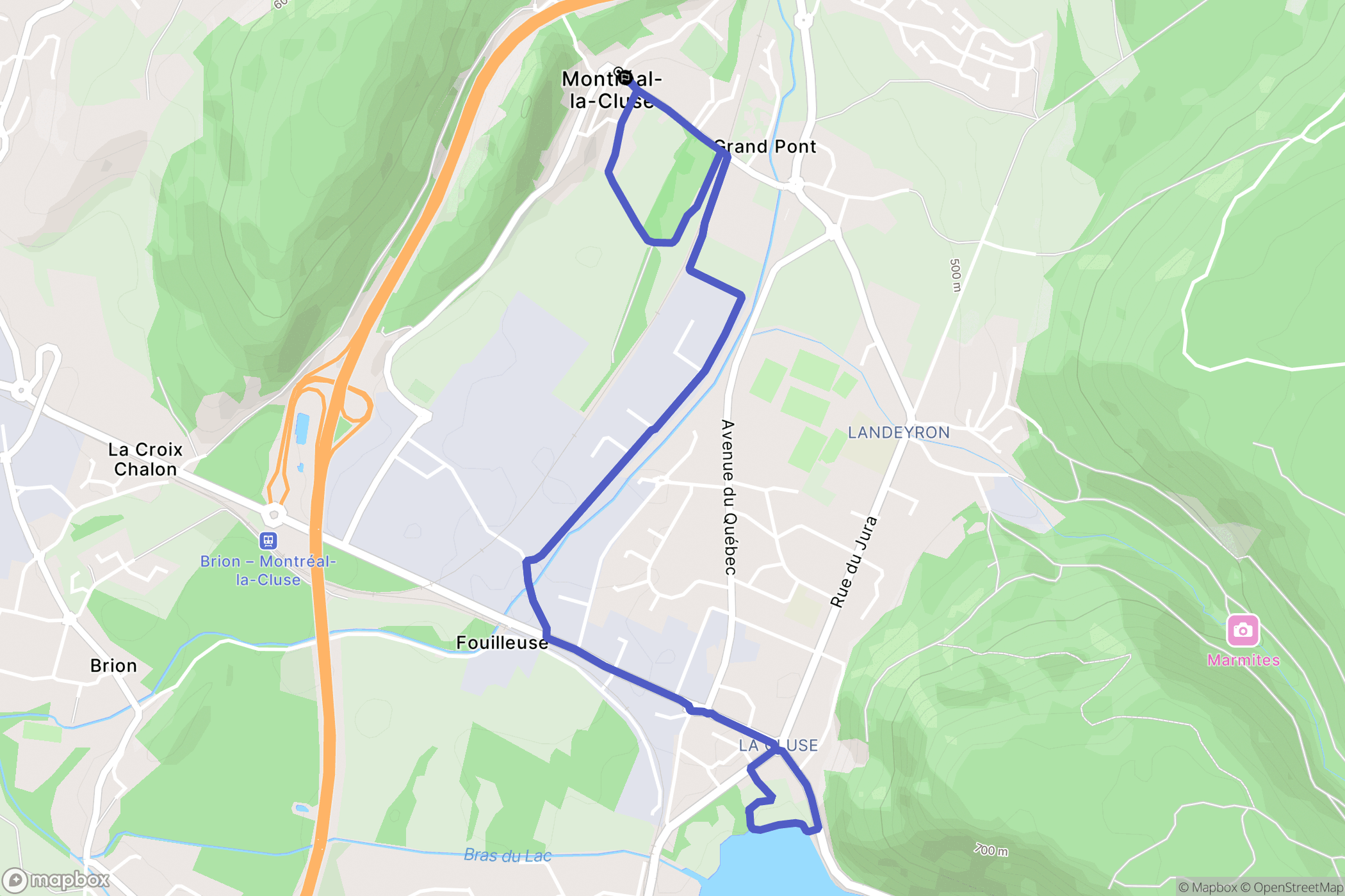 Montréal-la-Cluse : carte du parcours de randonnée - France