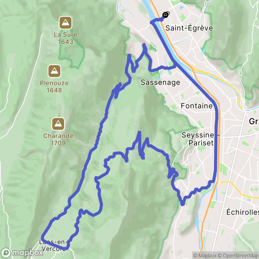 Saint-Egrève : carte du parcours de randonnée - France