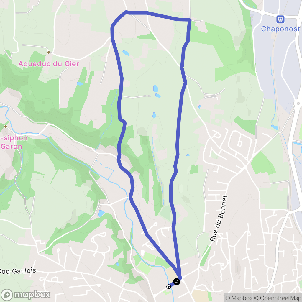 Brignais : carte du parcours de randonnée - France