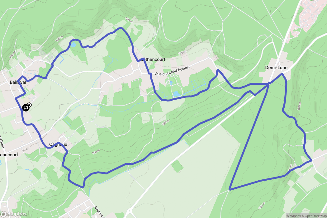 Bailleval : carte du parcours de randonnée - France