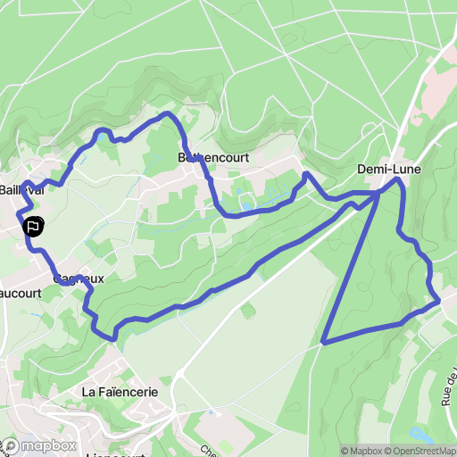 Bailleval : carte du parcours de randonnée - France