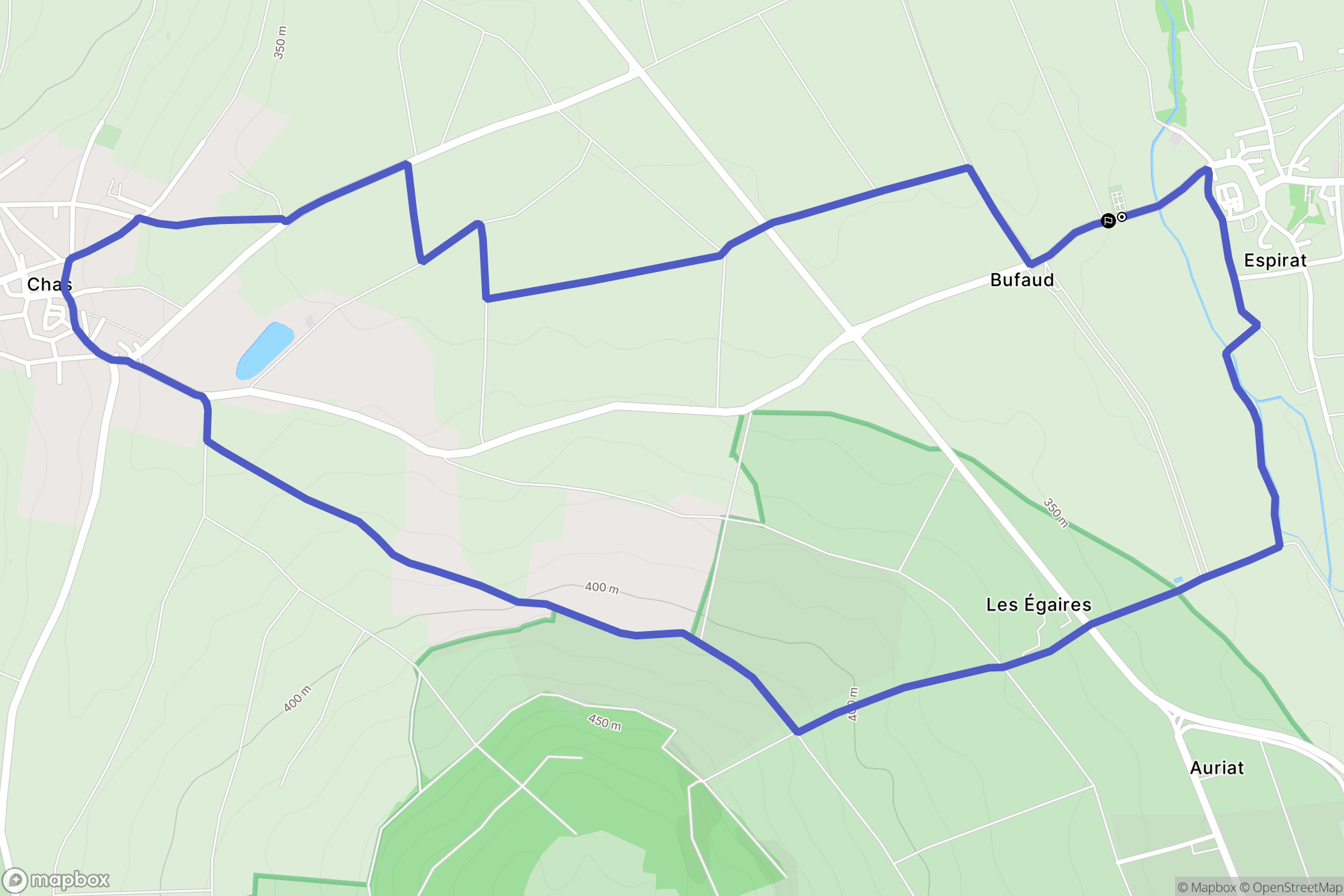 Espirat : carte du parcours de randonnée - France