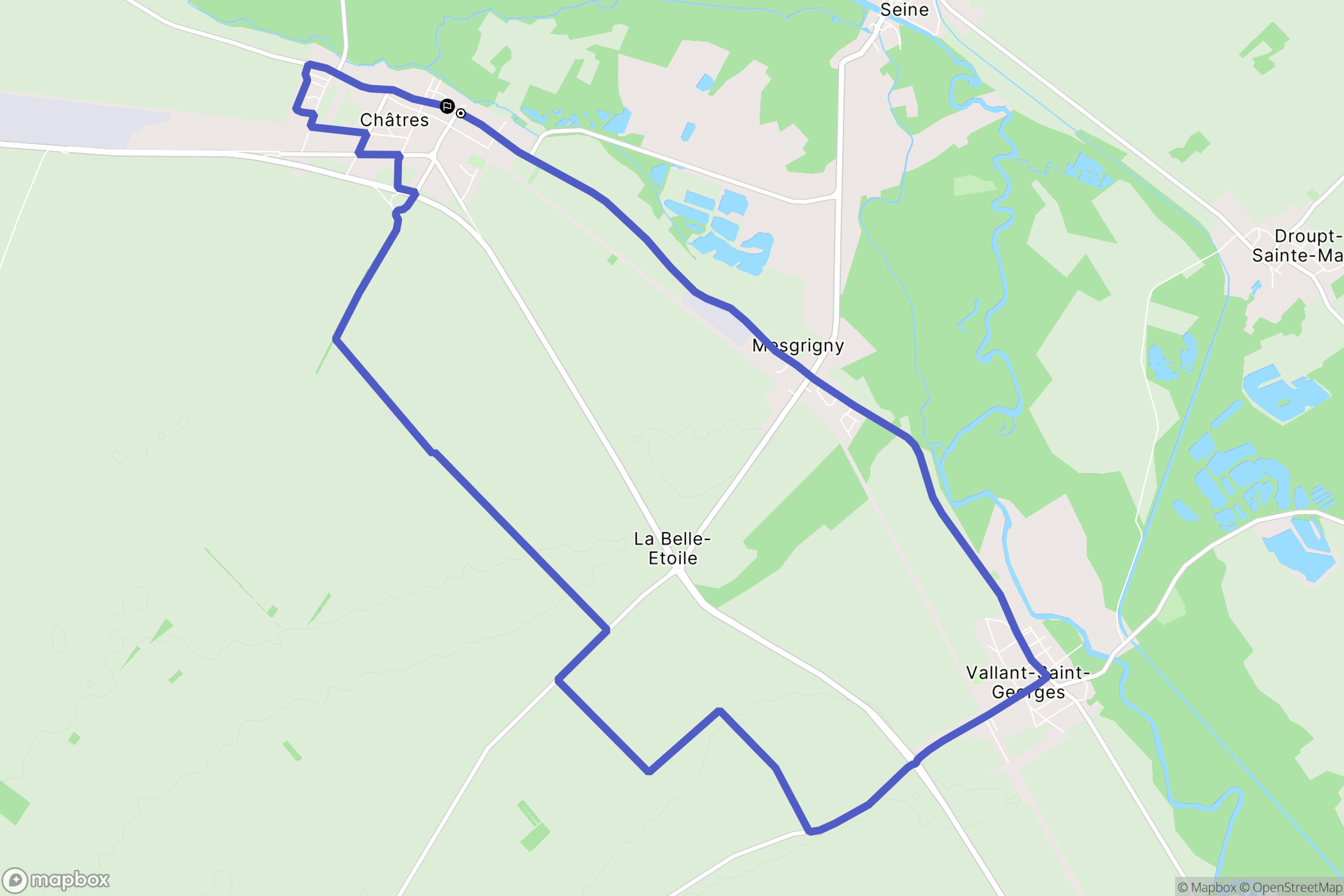 Châtres : carte du parcours de randonnée - France