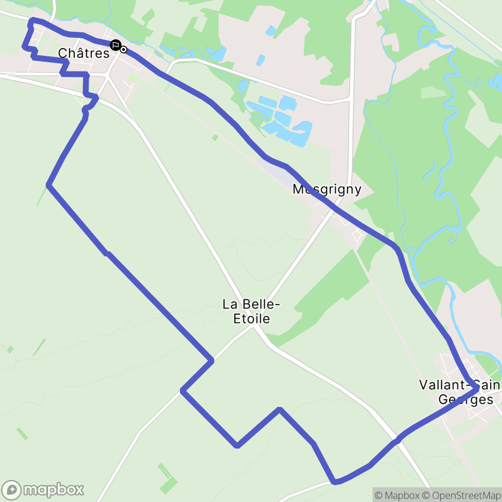 Châtres : carte du parcours de randonnée - France