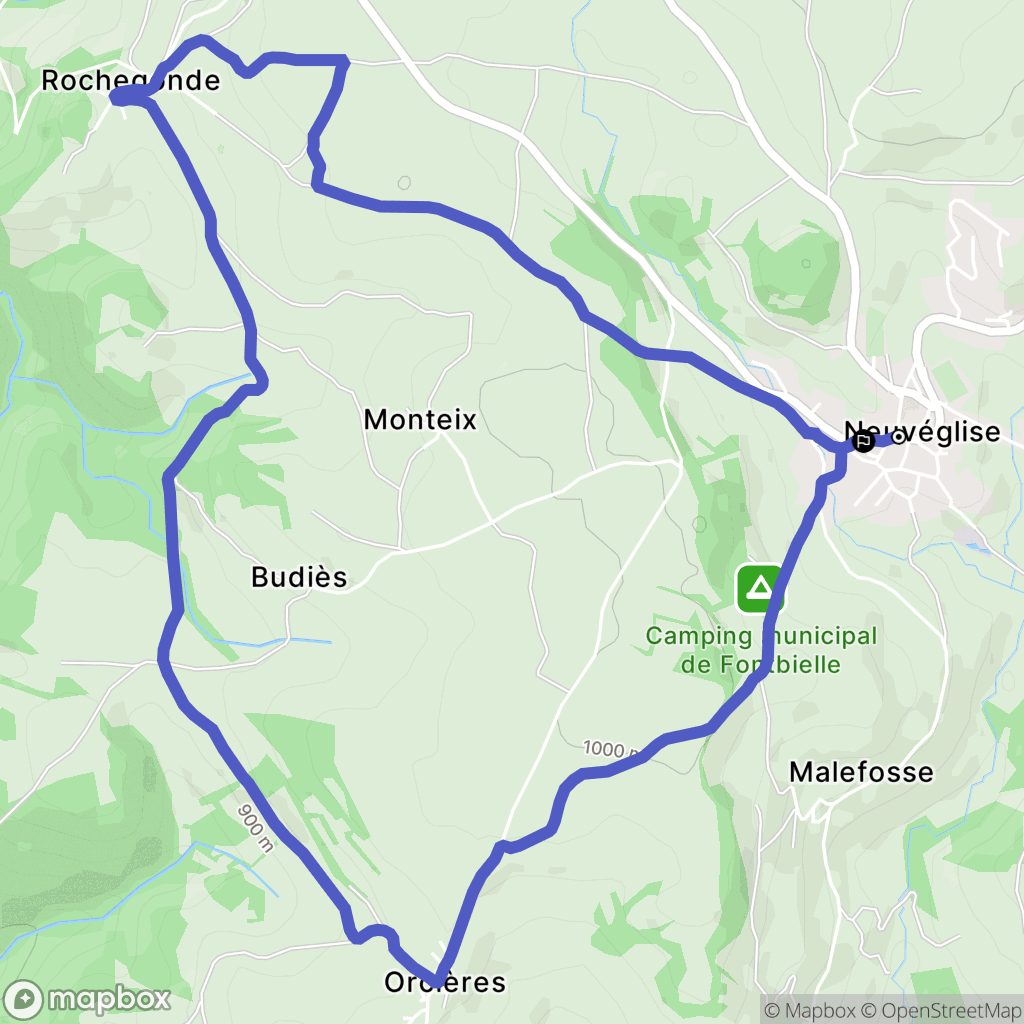 Neuvéglise-sur-Truyère : carte du parcours de randonnée - France