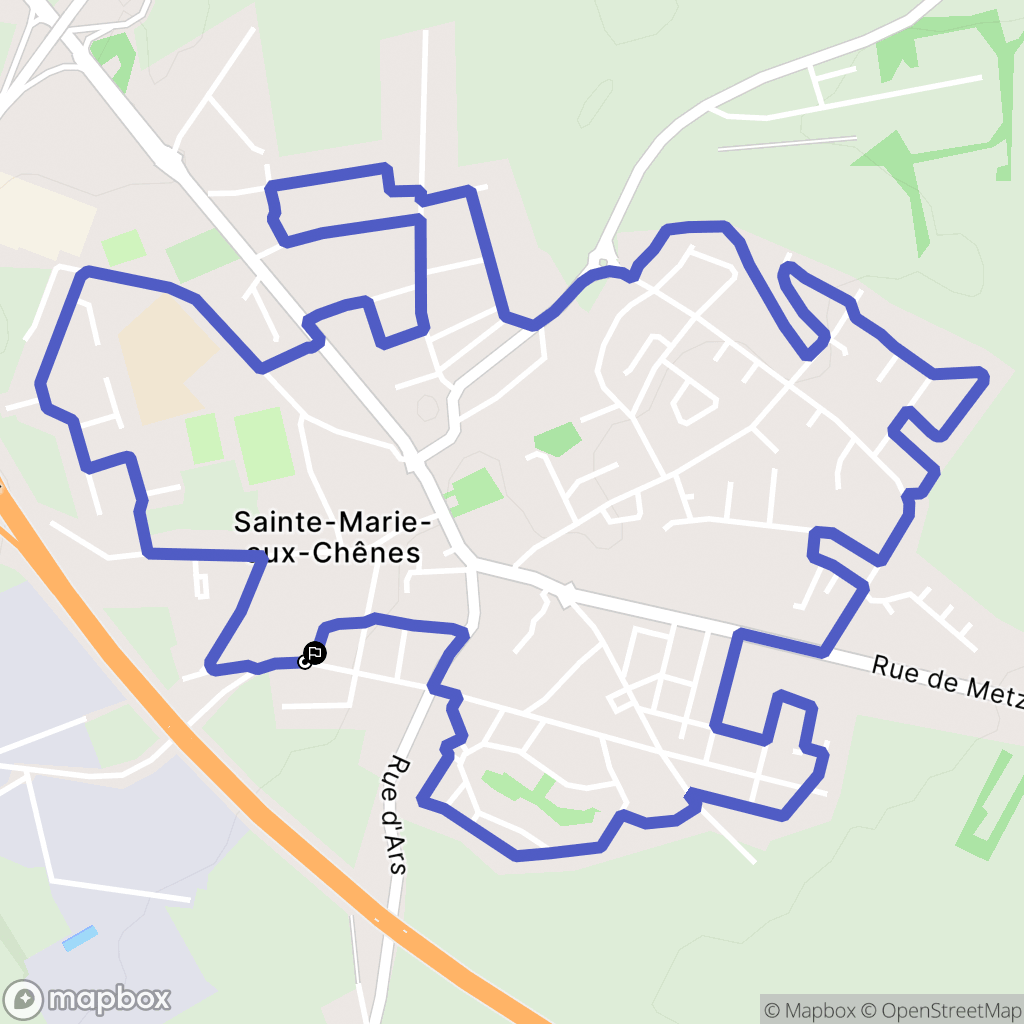 Sainte-Marie-aux-Chênes : carte du parcours de randonnée - France