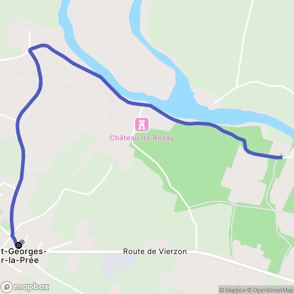 Saint Georges sur la Prée : carte du parcours de randonnée - France