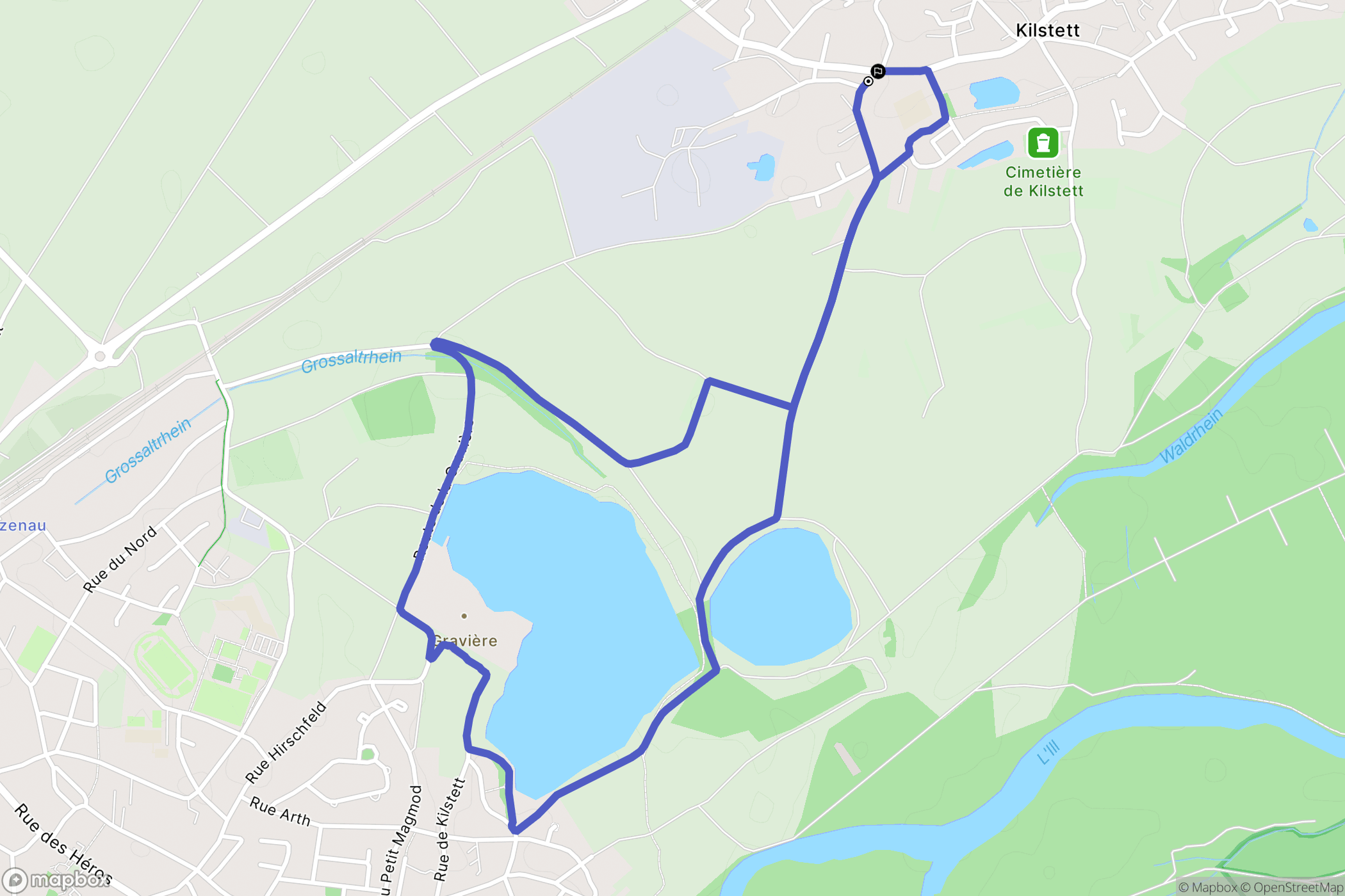 Kilstett : carte du parcours de randonnée - France