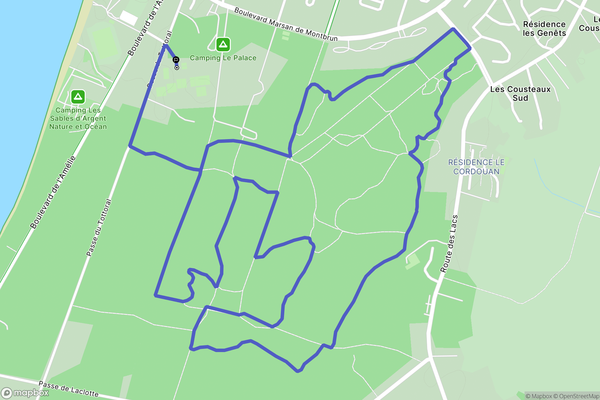 Soulac-sur-Mer : carte du parcours de randonnée - France