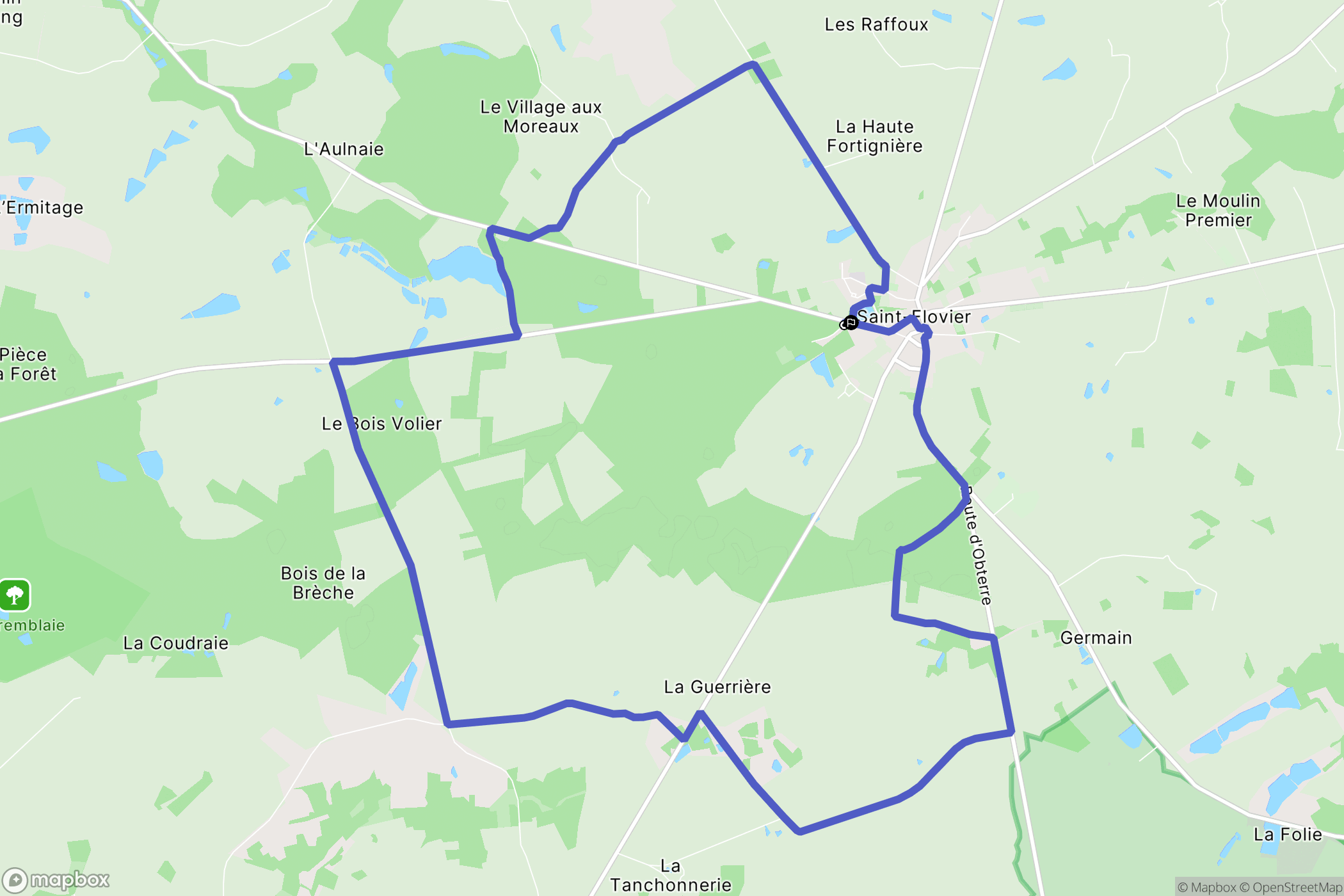 Saint-Flovier : carte du parcours de randonnée - France