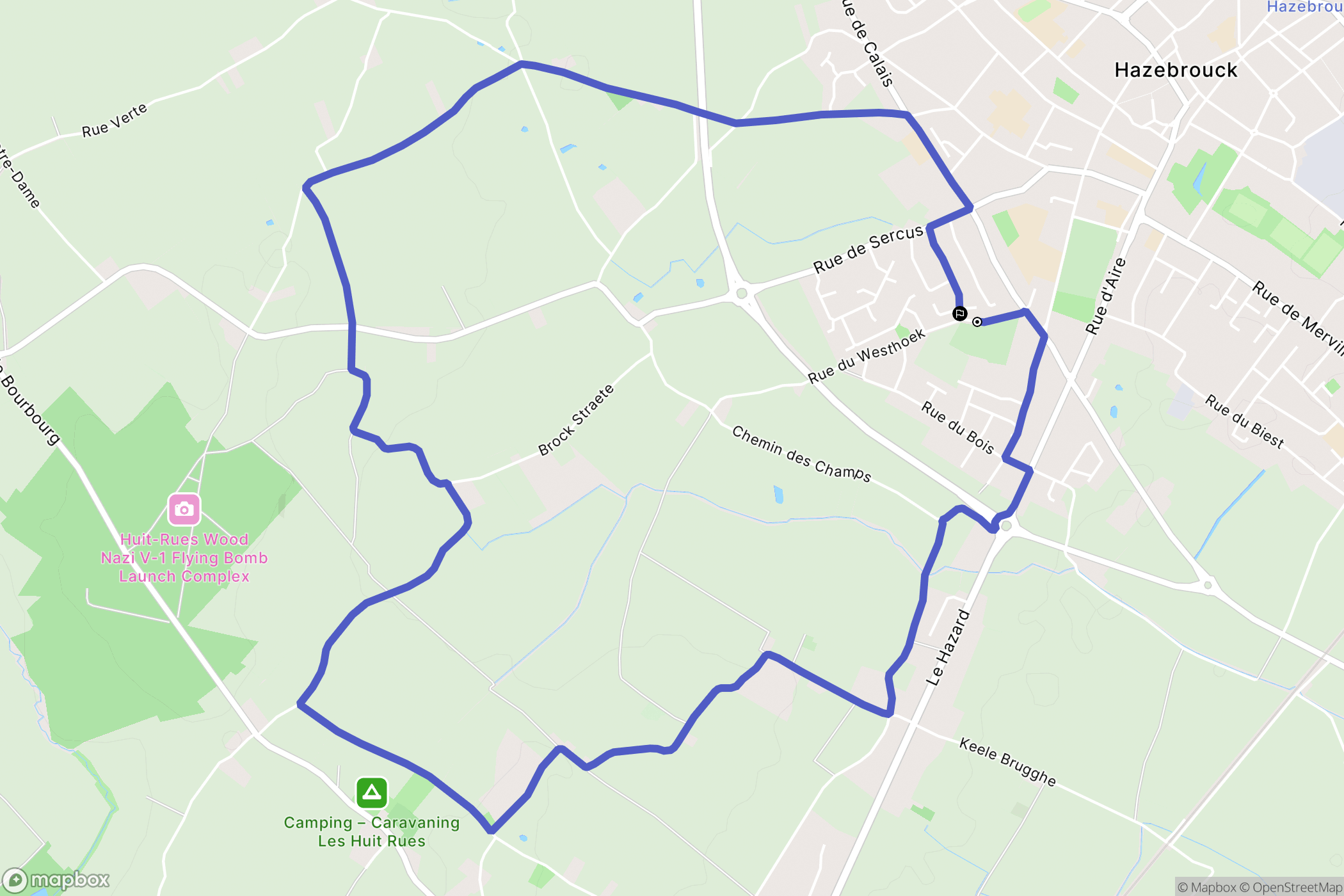 Hazebrouck : carte du parcours de randonnée - France