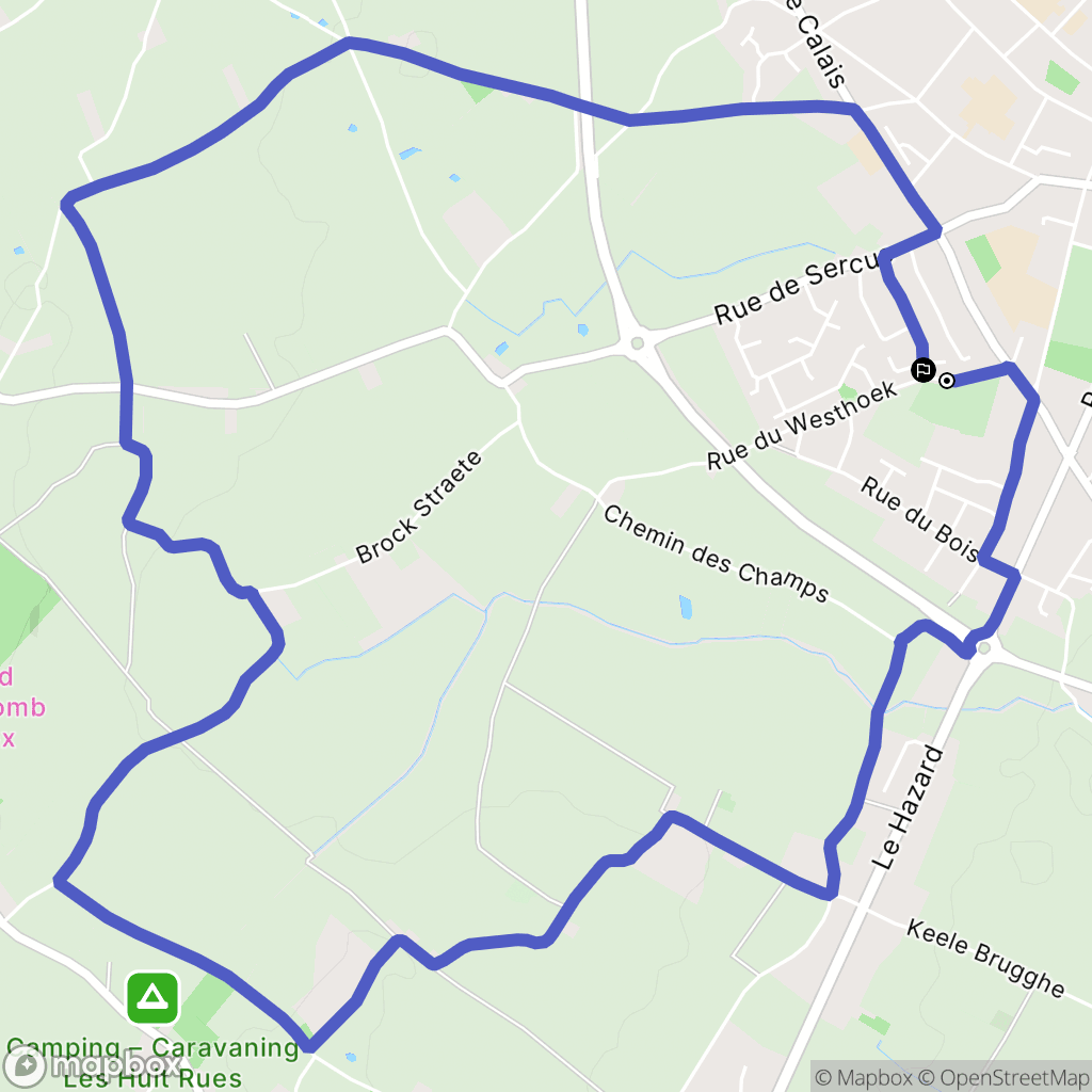 Hazebrouck : carte du parcours de randonnée - France