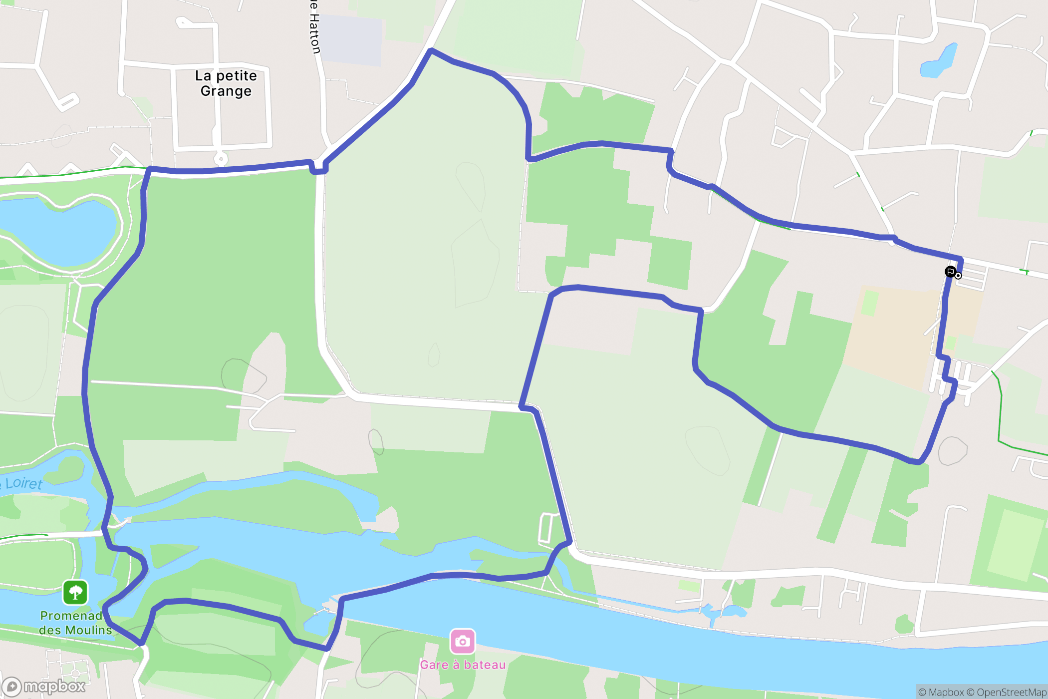 Olivet : carte du parcours de randonnée - France