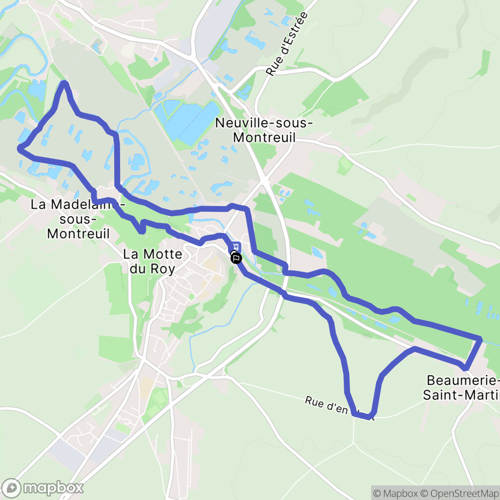 Montreuil-sur-Mer : carte du parcours de randonnée - France