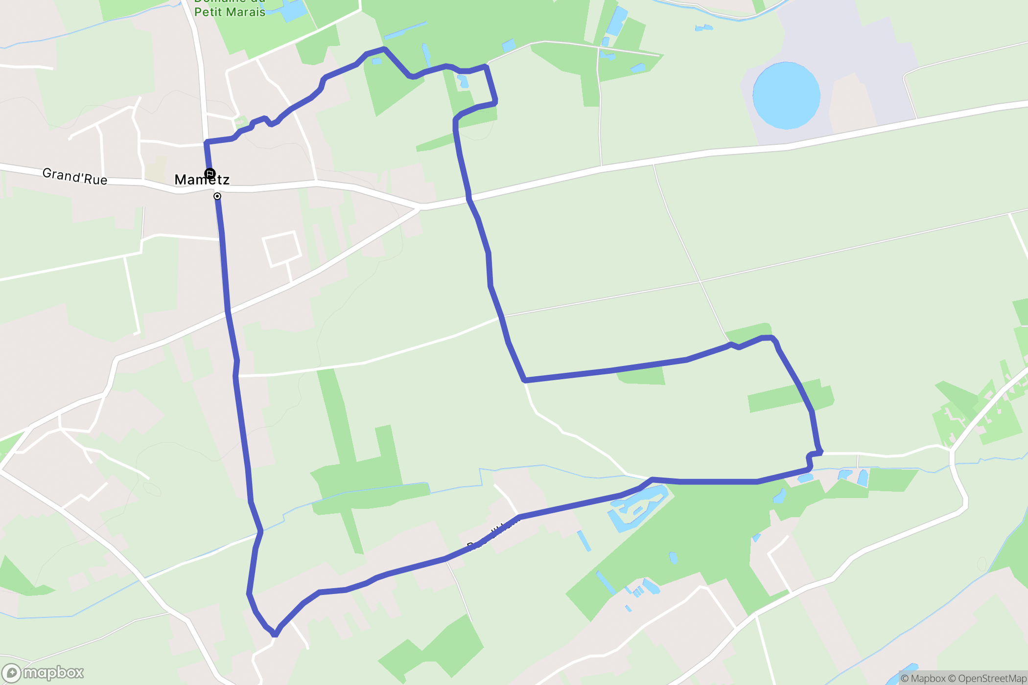Mametz : carte du parcours de randonnée - France