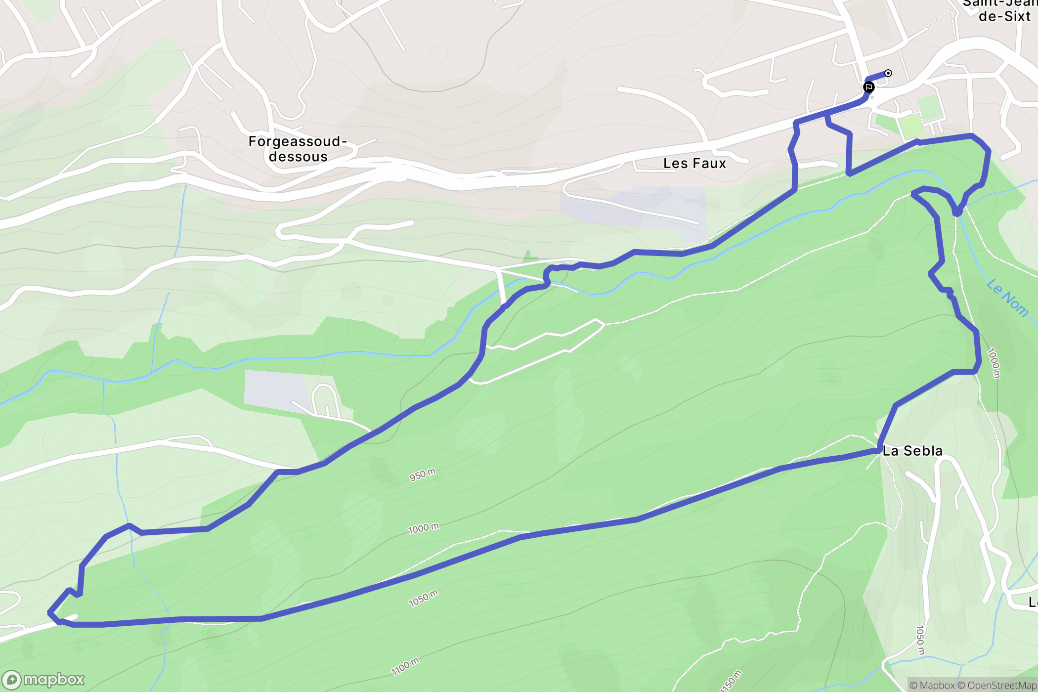 Saint-Jean-de-Sixt : carte du parcours de randonnée - France